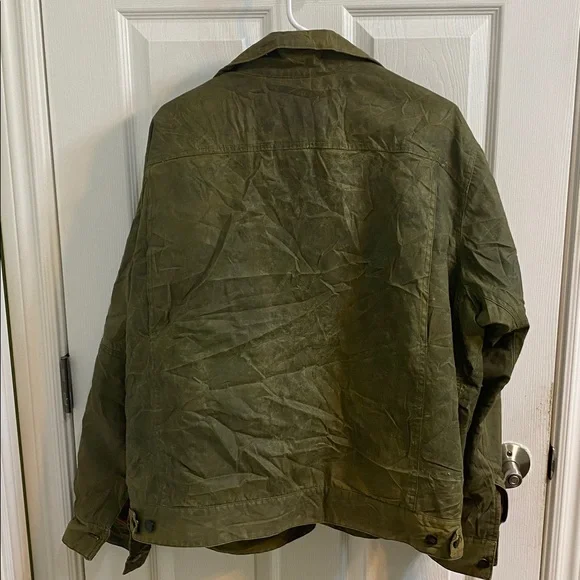 Alaskan Hardgear Duluth Waxed Canvas Men’s Green Coat Jacket Size XL 9/11 Badge - Picture 6 of 9